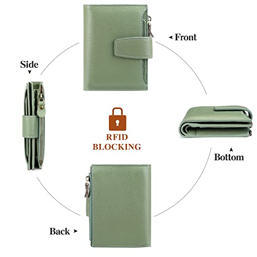 FALAN MULE Small Wallet for Women Leather Bifold Compact RFID Blocking Small Womens Wallet Purse - Image 4