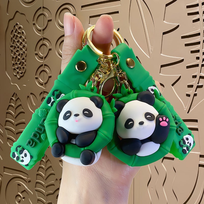 Cartoon Cute Panda Plush Keychain Pendant Souvenir Bag Charm Keyring - Image 1