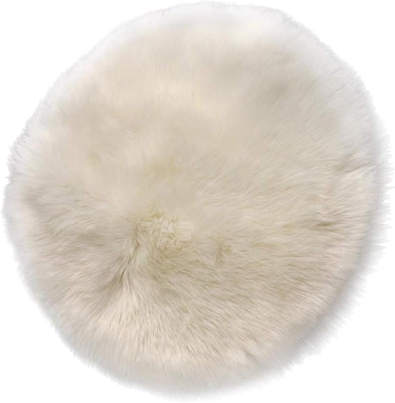 klarako Round-shape Area Rug Shaggy Wool Carpet for Bedroom Living room and home Decoration, White - Image 1