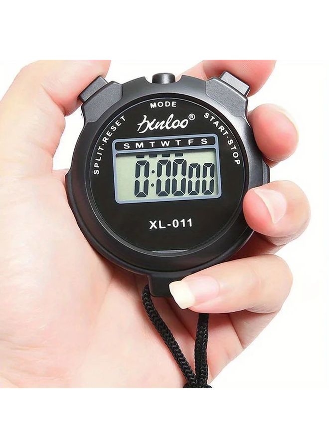 Blue Handheld Digital Sports Stopwatch Durable Plastic Battery Powered Fitness Timer - Image 3