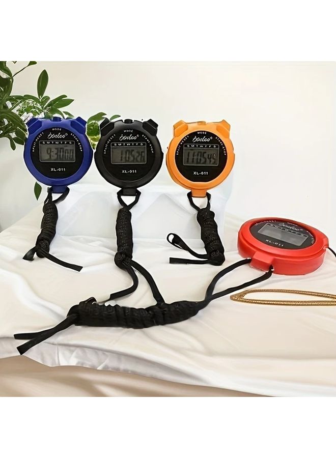 Blue Handheld Digital Sports Stopwatch Durable Plastic Battery Powered Fitness Timer - Image 2