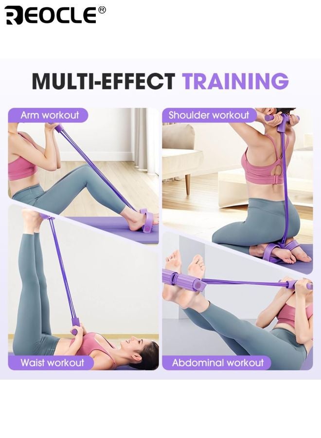 ريوكل رباط مقاومة يوجا ٤ أنابيب رغوة إن بي آر عالية الكثافة دواسة قدم ملحق تمرين محمول حبل توتر لاتكس لتمارين البطن الخصر الذراع والساق - Image 4
