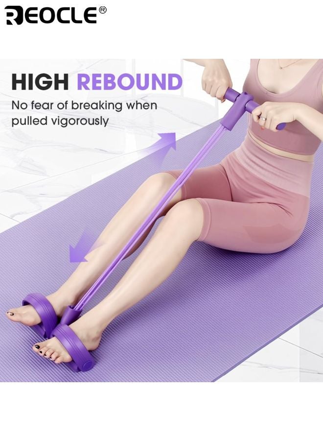 ريوكل رباط مقاومة يوجا ٤ أنابيب رغوة إن بي آر عالية الكثافة دواسة قدم ملحق تمرين محمول حبل توتر لاتكس لتمارين البطن الخصر الذراع والساق - Image 3