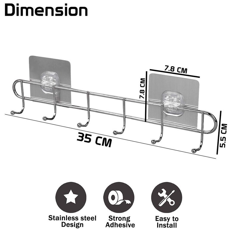 FRENYEAR New Multifunctional Steel Chrome Finish Wall Hook Organiser for Kitchen AccessoriesTowelCoat Hanging Hook - Image 5