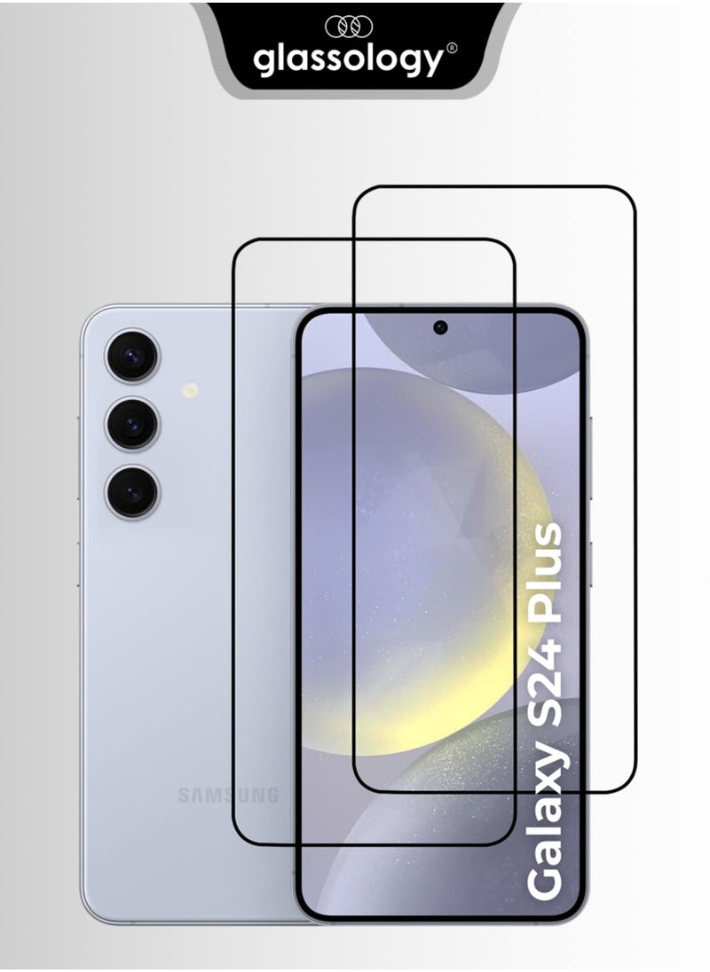 glassology Samsung Galaxy S24+ Screen Protector 2 Pack - 6.7'' with Easy Installation Frame High-Grade Shockproof Protection Anti-Fingerprint & Smudge HD Clarity  - Image 1