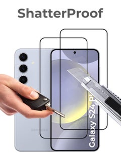 glassology Samsung Galaxy S24+ Screen Protector 2 Pack - 6.7'' with Easy Installation Frame High-Grade Shockproof Protection Anti-Fingerprint & Smudge HD Clarity  - Image 4