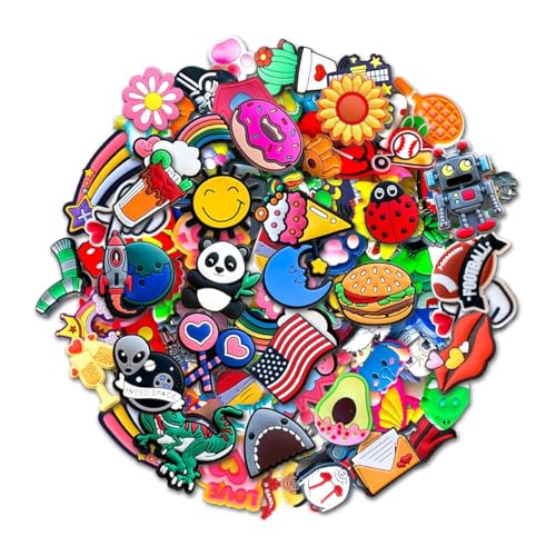 MAYCREATE® 30Pcs Clog Shoe Charms, PVC Cartoon Slippers Charm Stylish Cartoon Shoe Charms, Assorted No Repeat Colorful DIY Stylish Shoe Accessories - Image 1