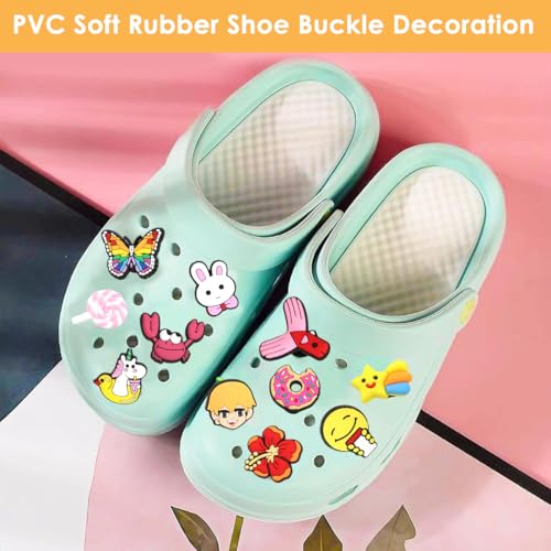 MAYCREATE® 30Pcs Clog Shoe Charms, PVC Cartoon Slippers Charm Stylish Cartoon Shoe Charms, Assorted No Repeat Colorful DIY Stylish Shoe Accessories - Image 3