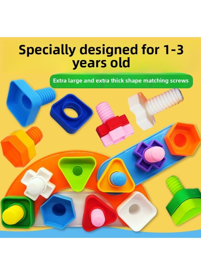 Generic - 1-3 Years Old Children's Early Education Enlightenment Screw Disassembly Matching Toy Kindergarten Baby Child Nut Building Blocks-Color:35 Pairs Of Upgraded Models [zipper Storage Bag + 10 Fixed Plates - Image 1
