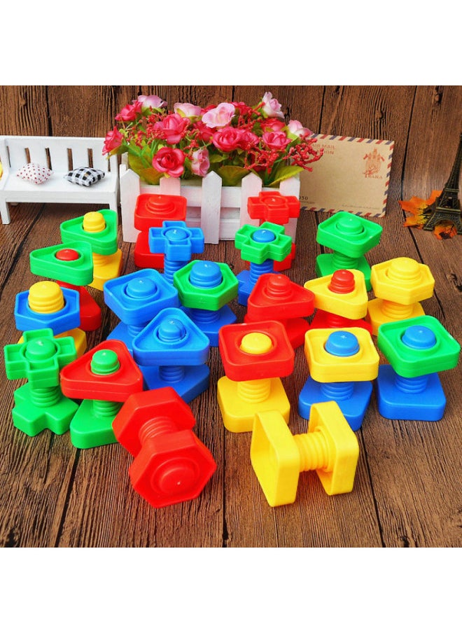 Generic - 1-3 Years Old Children's Early Education Enlightenment Screw Disassembly Matching Toy Kindergarten Baby Child Nut Building Blocks-Color:35 Pairs Of Upgraded Models [zipper Storage Bag + 10 Fixed Plates - Image 1