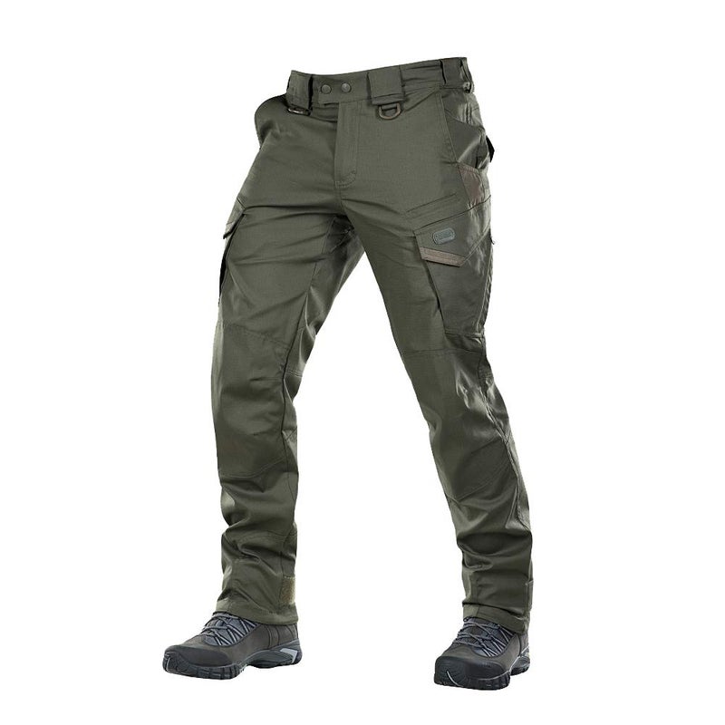 M-Tac Aggressor Flex Tactical Cargo Pants for Men â€“ Durable Rip-Stop Cargo Work Trousers with Reinforced Knees, Stretch Fit and Outdoor Comfort (Army Olive, 30/32)