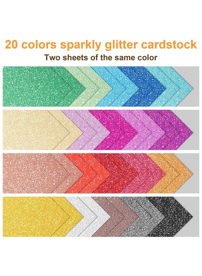BetyBedy S 20 Colors Glitter Cardstock, Betybedy Cricut Paper Cardstock, No-Shed Sparkly Glitter, A5 Glitter Paper For Arts And Crafts - Card Making, Scrapbooking, Diy Projects - Image 4