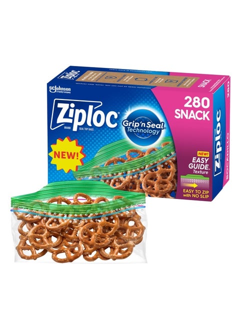 Snack Bags For On The Go Freshness Grip N Seal Technology For Easier Grip Open And Close 280 Count