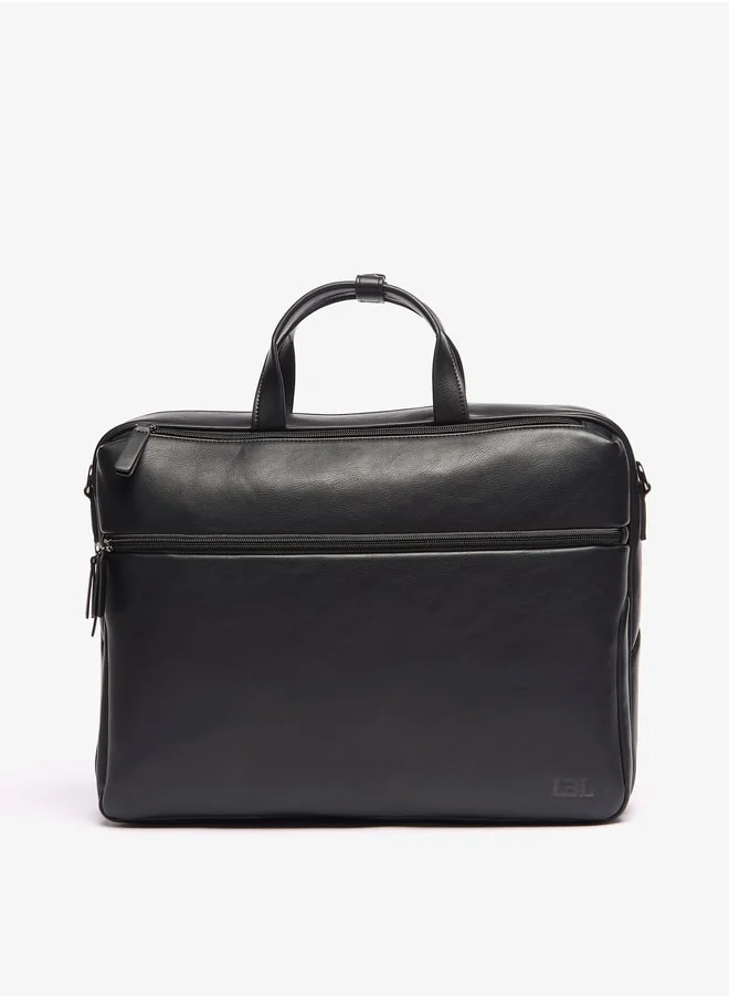 LBL by Shoexpress Men's Solid Laptop Bag With Zip Closure and Detachable Strap