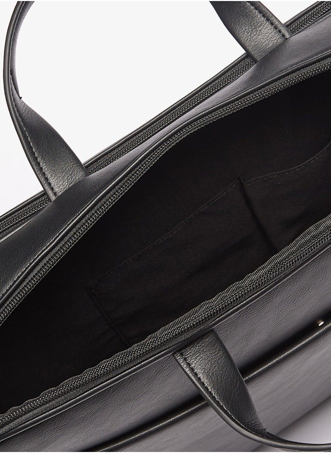 LBL by Shoexpress Men's Solid Laptop Bag With Zip Closure and Detachable Strap  - Image 4
