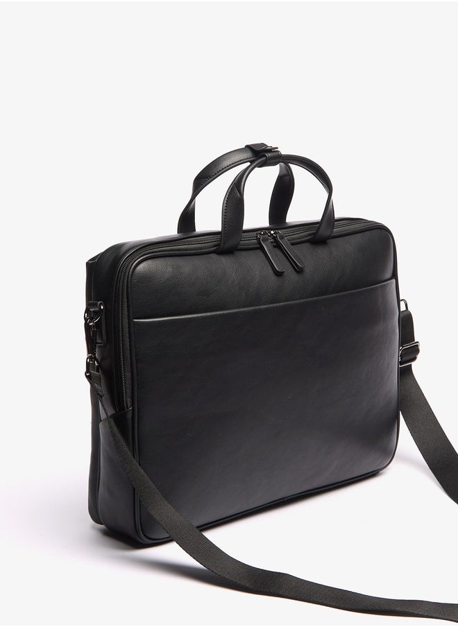 LBL by Shoexpress Men's Solid Laptop Bag With Zip Closure and Detachable Strap  - Image 2