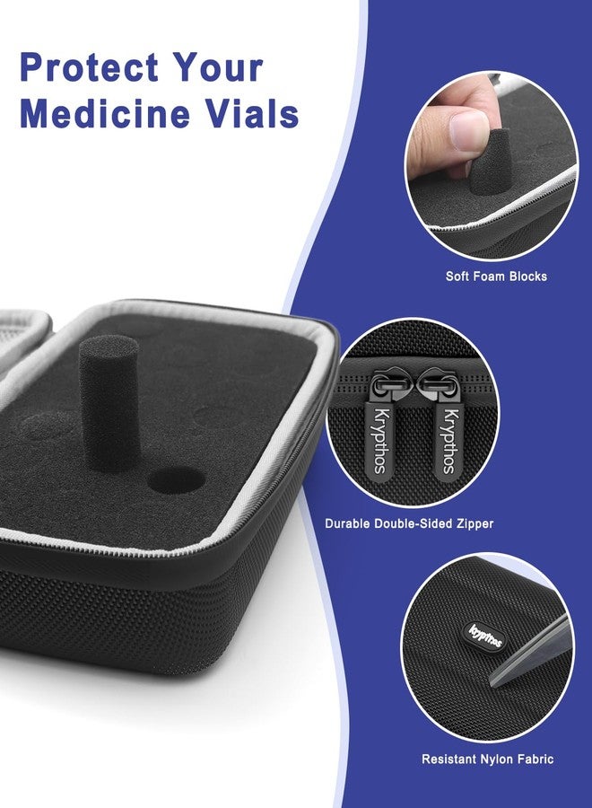 Krypthos 21 Slots Insulin Fridge Holder Storage Case, Portable Diabetes Insulin Organizer Bag for 1ml, 3ml, 5ml Vials, Hard Insulin Carrying Case for Diabetic Supplies, No Ice Pack - Image 4
