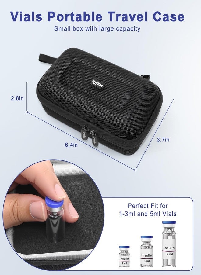Krypthos 21 Slots Insulin Fridge Holder Storage Case, Portable Diabetes Insulin Organizer Bag for 1ml, 3ml, 5ml Vials, Hard Insulin Carrying Case for Diabetic Supplies, No Ice Pack - Image 2