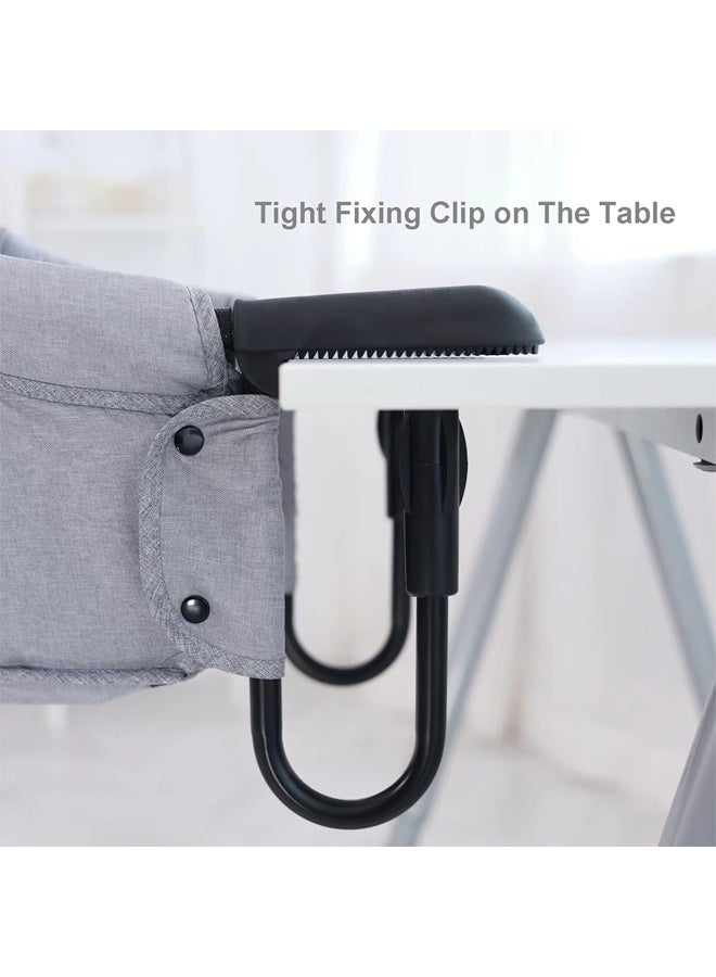 DUNISO Hook On High Chair，Multifunctional Portable Baby Foldable Chair，Clip on Table Storage Feeding Baby Seat，for Home and Travel - Image 5