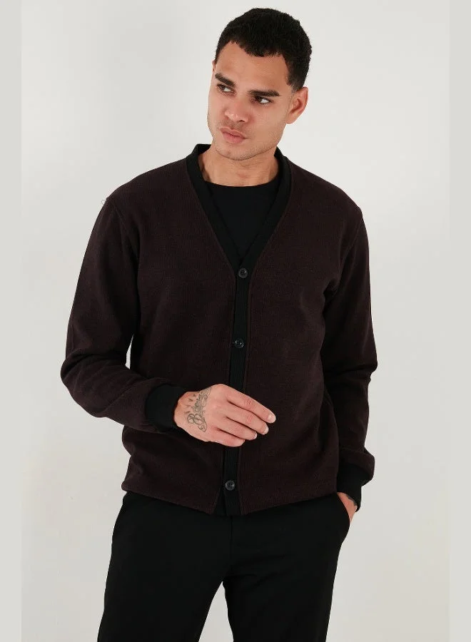 Buratti  Buratti Cotton Regular Fit Buttoned V-Neck Cardigan Men's CARDIGAN 456205 for Men | Best Price UAE