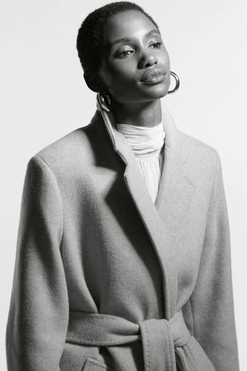 H&M Wool-blend tie-belt coat