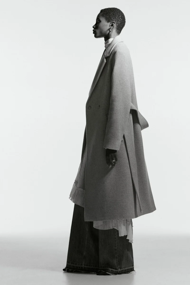 H&M Wool-blend tie-belt coat
