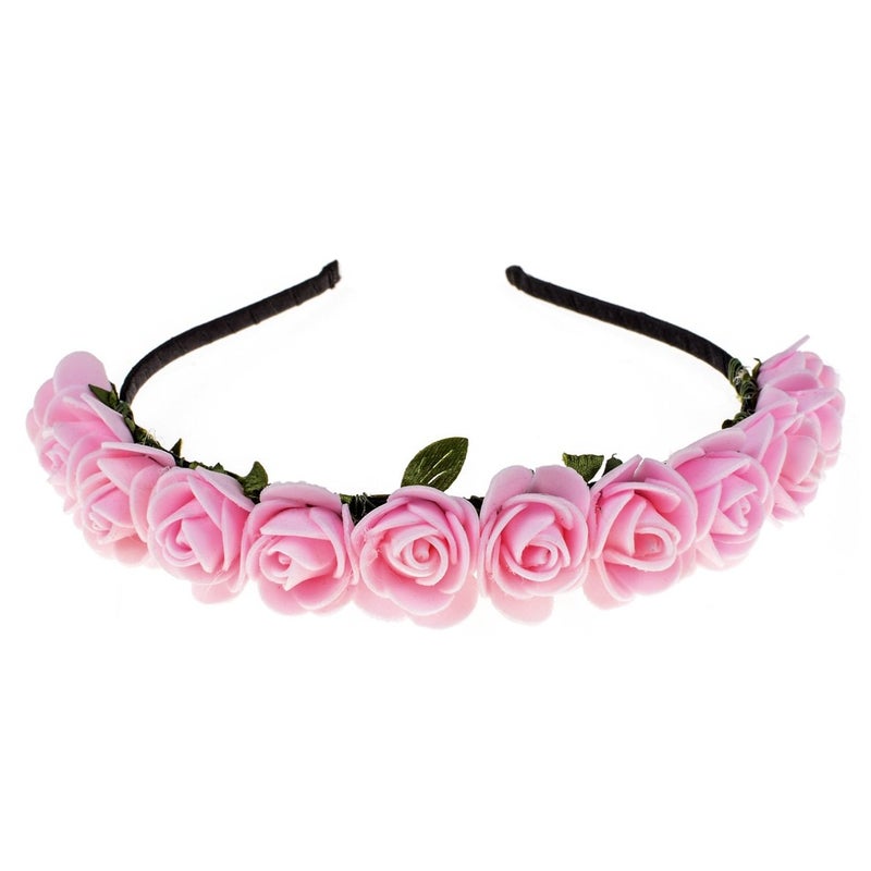 Love Sweety BOHO Floral Crown Rose Flower Headband Hair Wreath Pink