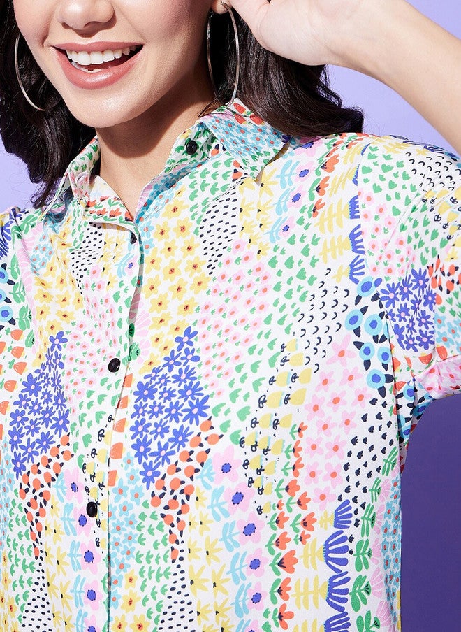 StyleStone طقم قميص وسروال ملون مطبوع من ستايل ستون - Image 2