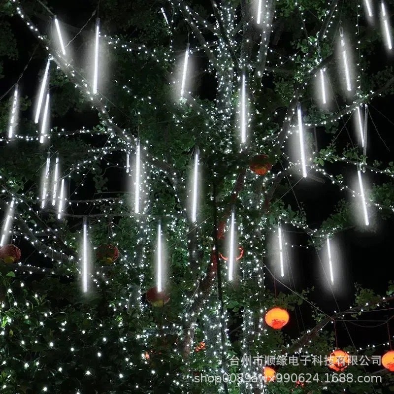 Led Solar Meteor Shower Lights, Starry Sky Holiday Outdoor Garden Hanging Tree String Lights for Holiday Decoration - Image 3