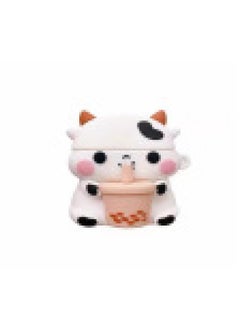 Generic Apple AirPods1/2/3/4 Generation Silicone Protective Case AirPodsPro2 Generation 4/5 Generation Cartoon Protective Case-Color:Milk Tea Cow-Applicable Model:Airpods 3 Generations  - Image 1