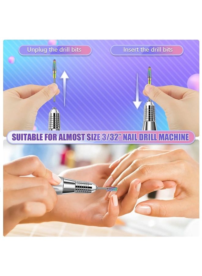 Depvko 3Pcs Nail Drill Bits Set, 5 in 1 Drill Bits for Nails 3/32 Inches, Tapered Barrel and Cone Shape Carbide Nail Drill Bits for Acrylic or Gel Remover - Image 5