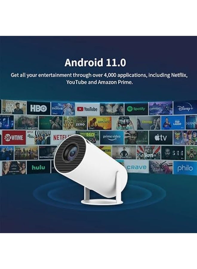 جهاز عرض صغير محمول – واي فاي 5G، بلوتوث 5.0، نظام أندرويد 11 ذكي، سطوع 8500 لومن، LED بدقة 4K وفول اتش دي 1080 بكسل (فيش الاتحاد الأوروبي) - Image 5