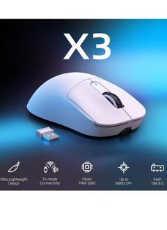 X3 Lightweight Wireless Gaming Mouse with Tri-Mode 2.4G/USB-C Wired/Bluetooth,Up to 26K DPI, PAW3395 Optical Sensor,5 programmable Buttons for PC/Laptop/Win/Mac - pzsku/Z64EDC4D00EE0603F535CZ/45/_/1739006282/ad4f450d-0c43-480b-9771-41f108cabb83