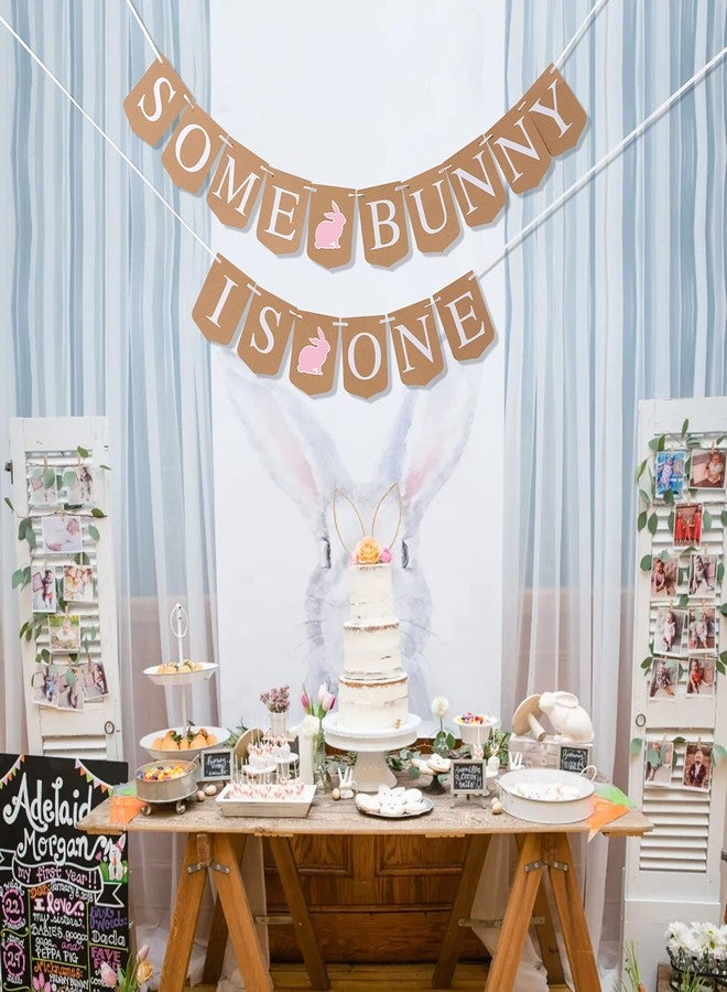 Felix Some Bunny is One Banner - Easter First Birthday Party Decor/Decorations,Bunny's Rabbit 1st/First Birthday,Easter Bunny Birthday,Some Bunny Banner/Garland,Bunny Turning One, Cake Smash Banner - Image 3