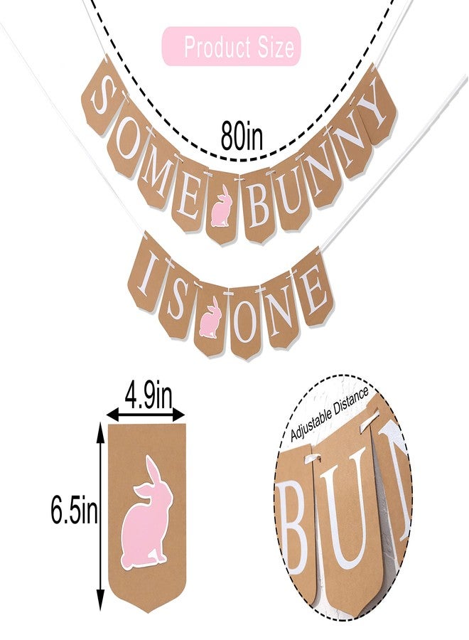 Felix Some Bunny is One Banner - Easter First Birthday Party Decor/Decorations,Bunny's Rabbit 1st/First Birthday,Easter Bunny Birthday,Some Bunny Banner/Garland,Bunny Turning One, Cake Smash Banner - Image 2