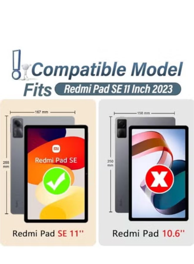 Backlit Touchpad Keyboard Case for Xiaomi Redmi Pad SE 11 inch 2023, 3-Zone Backlit Wireless Trackpad Keyboard with Protective Slim Stand Cover Case for 11” Redmi Pad SE 2023 Release - Image 2