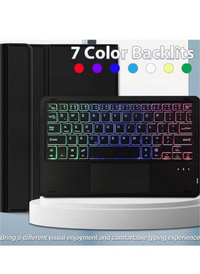 Backlit Touchpad Keyboard Case for Xiaomi Redmi Pad SE 11 inch 2023, 3-Zone Backlit Wireless Trackpad Keyboard with Protective Slim Stand Cover Case for 11” Redmi Pad SE 2023 Release - Image 4