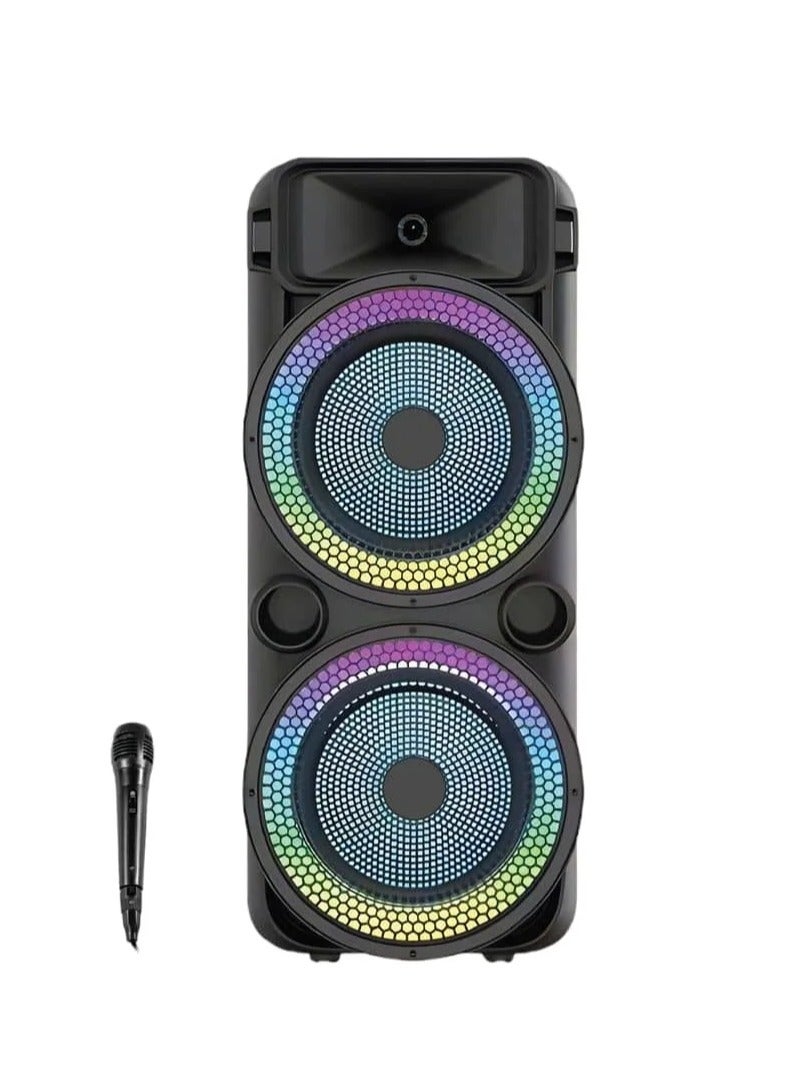 DLC HI-FI Speaker 8INCH two Speaker RGB colorful atmosphere lights  With Mic BT - Image 1