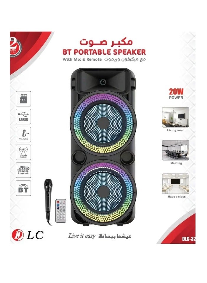 DLC HI-FI Speaker 8INCH two Speaker RGB colorful atmosphere lights  With Mic BT - Image 2
