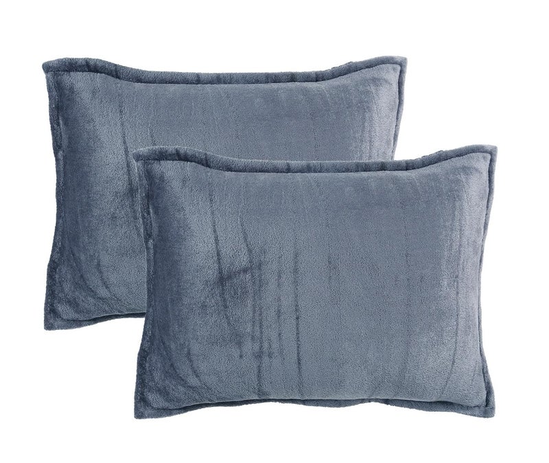 RD TREND® Presents Velvet 250 GSM Pillow Cover Set of 2 with Zipper,Size -18" x 28" Inches (45x71 Cm) (Grey) - Image 1