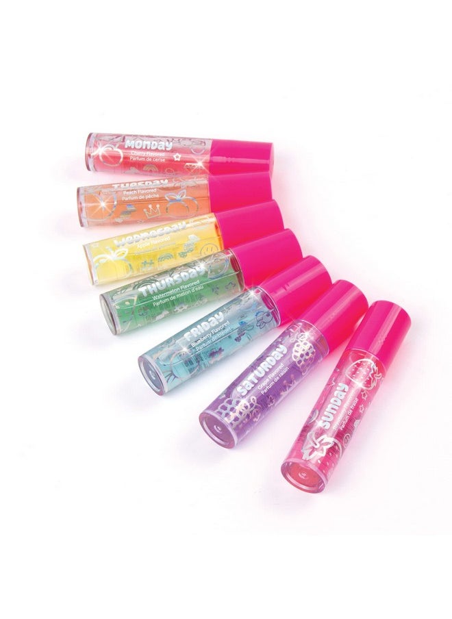 Make It Real 3C4G Days of the Week Lip Gloss Set for Girls - 7 Pack Kids Lip Gloss Kit for Girls, Tweens & Teens - Clear Flavored Lip Gloss Makeup Kit - Roll On Lip Gloss for Girls 8-10-12-14 by Make It Real  - Image 3