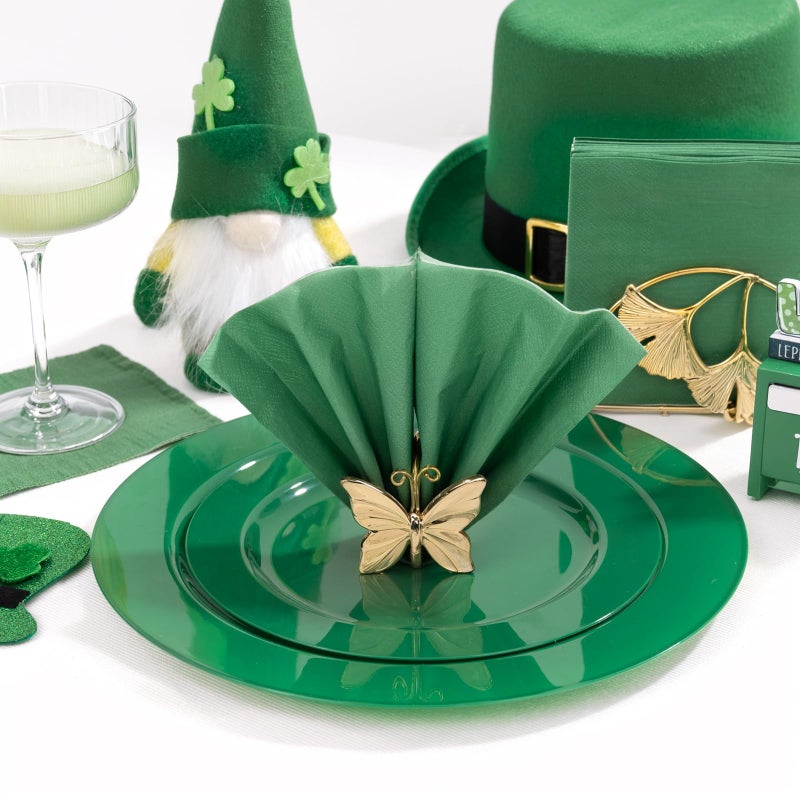 FLOWERCAT 100-Count 2-Ply Dark Green Napkins - Green Napkins Disposable Premium Quality - 5"" x 5"" Green Paper Napkins for Easter Party & St. Patrick's Day Bar Weddings Birthday - Image 4