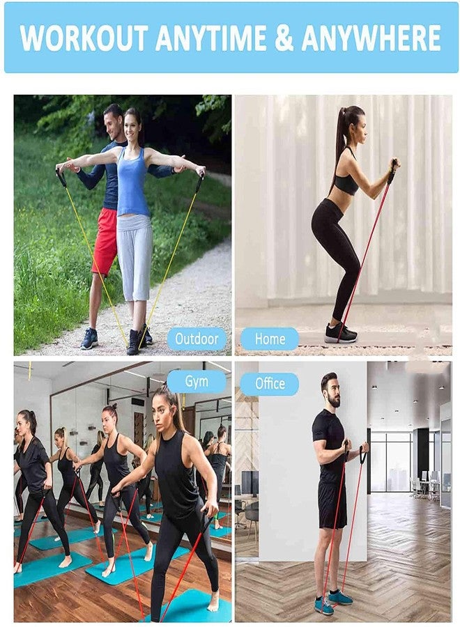 FASHNEX أنبوب مقاومة من فاشنكس بمقابض إسفنجية لتمارين التمدد والمرونة ورفع الأثقال. شريط المقاومة هذا مناسب للتمارين المنزلية للرجال والنساء. (كما هو موضح في الصورة)، مصنوع من المطاط الطبيعي والإسفنج. - Image 3