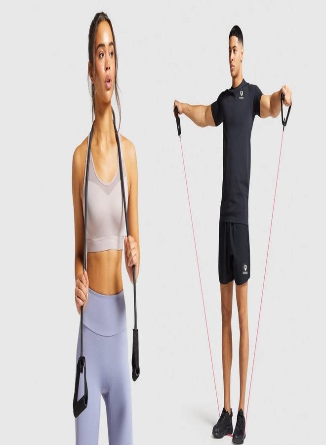 FASHNEX أنبوب مقاومة من فاشنكس بمقابض إسفنجية لتمارين التمدد والمرونة ورفع الأثقال. شريط المقاومة هذا مناسب للتمارين المنزلية للرجال والنساء. (كما هو موضح في الصورة)، مصنوع من المطاط الطبيعي والإسفنج. - Image 5