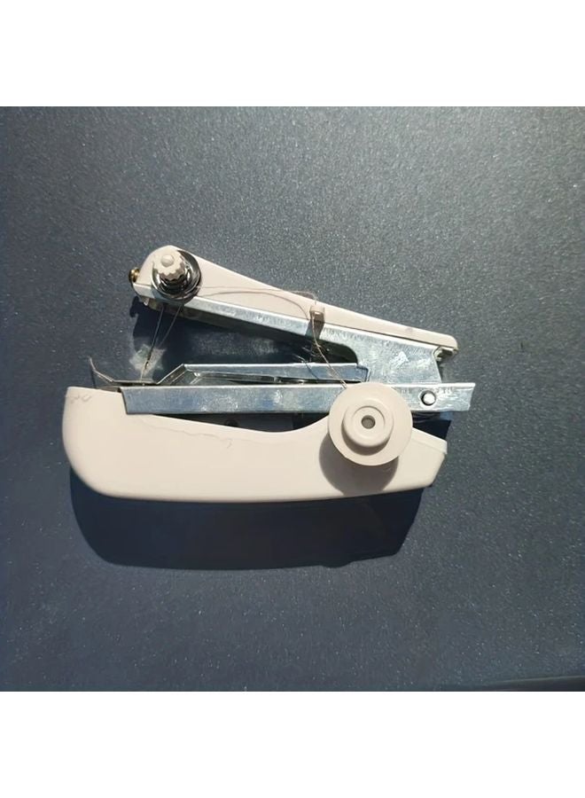 White Portable Mini Hand Sewing Machine For Fabric Repair Home Craft No Electricity - Image 1