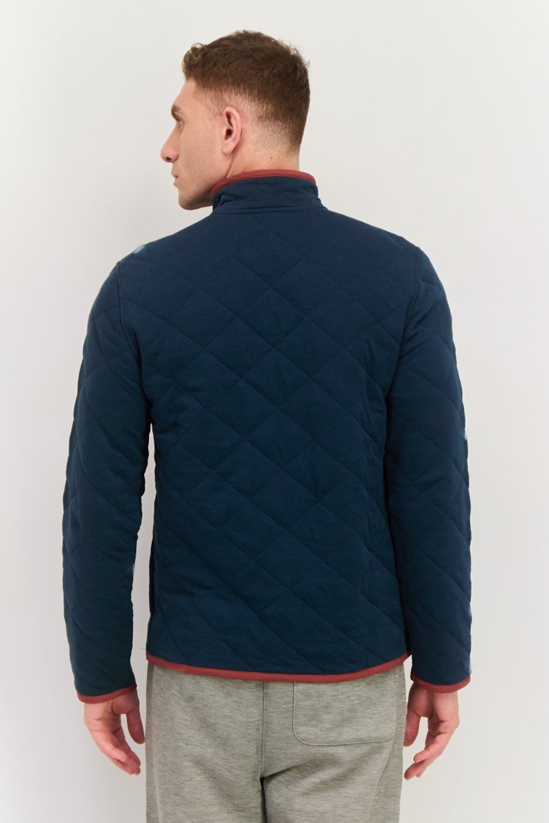 Hurley Men High Neck Long Sleeve Brand Logo Sweatshirts, Navy Blue - Image 3