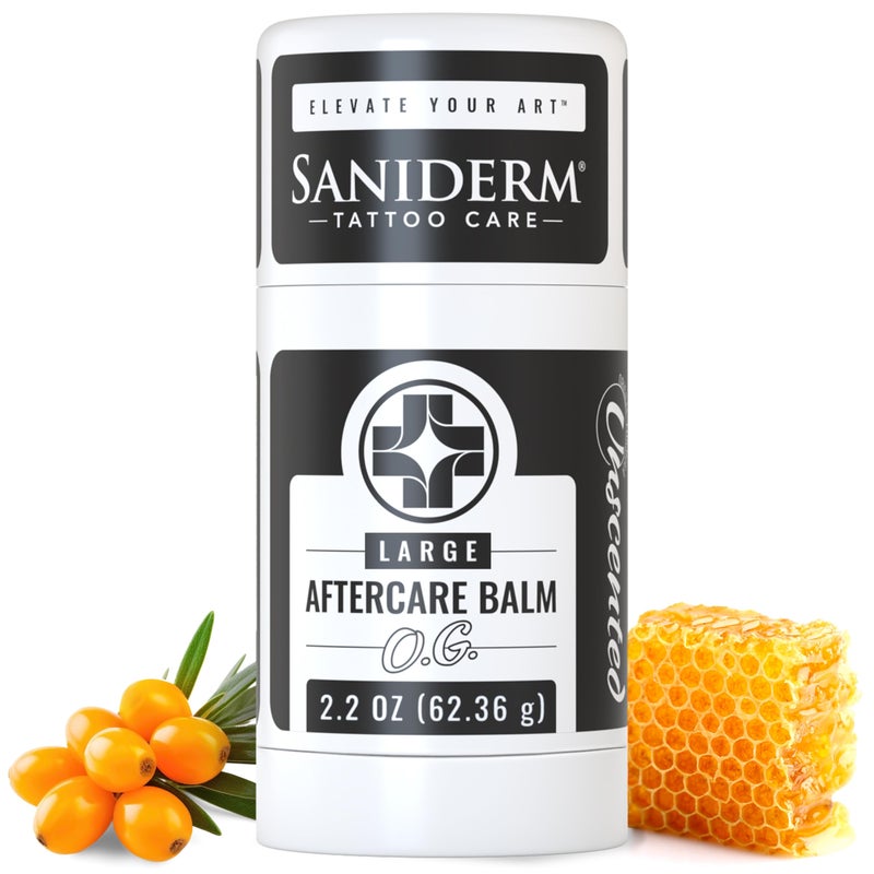 Saniderm Original Tattoo Aftercare Balm - Large (2.0 oz) – Petroleum Free, Organic Tattoo Moisturizer Infused with Sea Buckthorn Oil and Other Natural Ingredients - Image 1