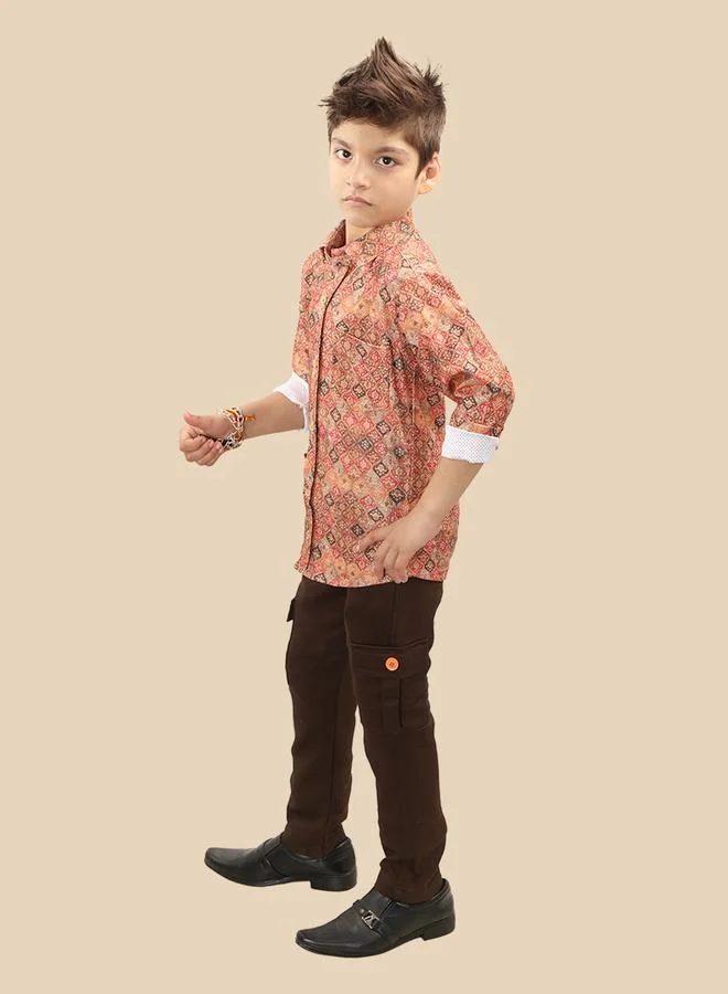 Ts Trends Ts Trends Printed Buttoned Shirt and Pant Set