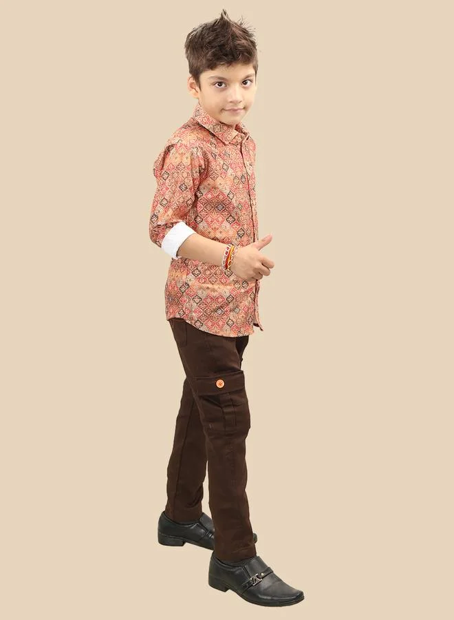 Ts Trends Ts Trends Printed Buttoned Shirt and Pant Set