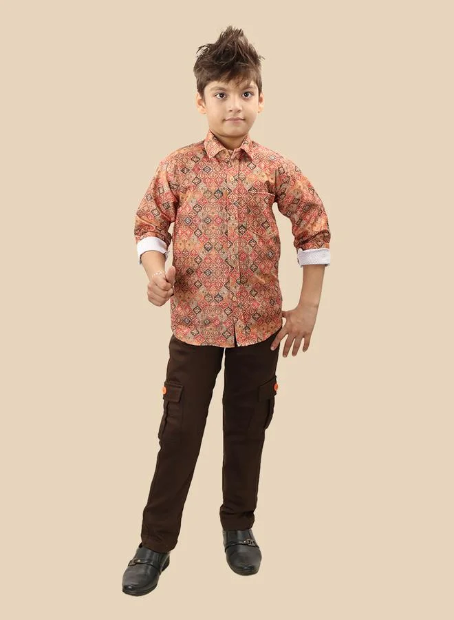 Ts Trends Ts Trends Printed Buttoned Shirt and Pant Set